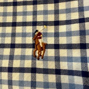 Men’s Polo Button Down Size Medium Blue White